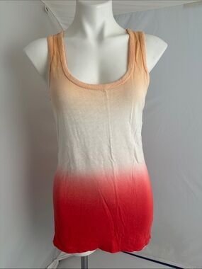 Gap orange white red ombre super soft cotton tank top L